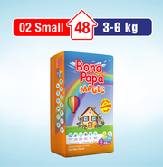 Bona Papa Magic Diapers - S-2 (Mini) 3-6kg Economy Pack 48 Pcs
