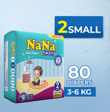 Nana Smarty Diapers – S-2 (Mini) Mega Pack 80 Pcs
