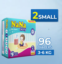 Nana Smarty Diapers – S-2 (Mini) Mega Pack 96 Pcs