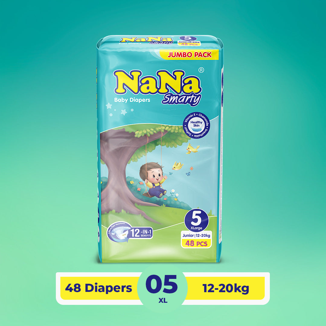 Nana Smarty Diapers - XL-5 (Junior) Jumbo Pack 48 Pcs