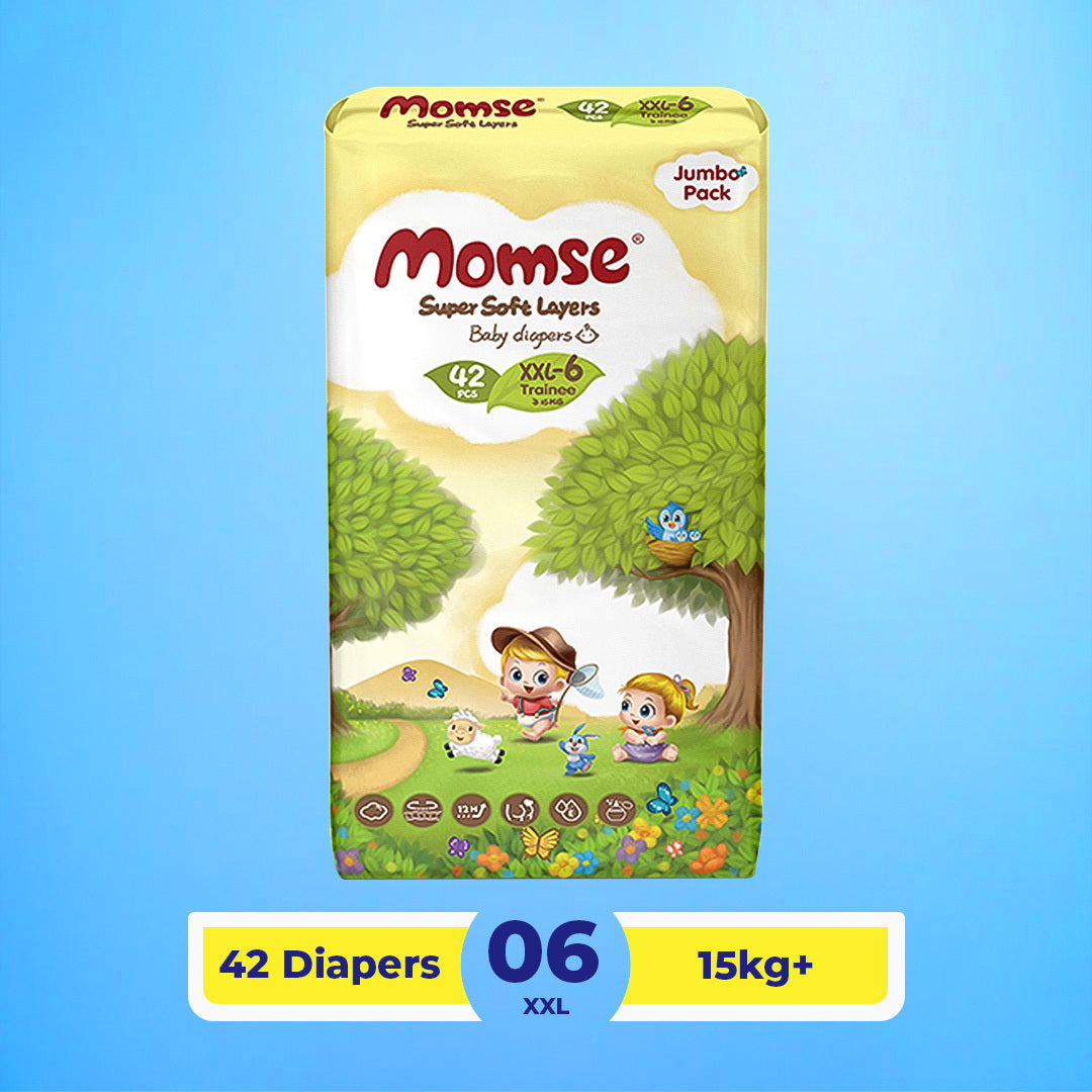 Momse Diapers - XXL-6 (Trainee) 15kg plus Jumbo Pack 42 Pcs