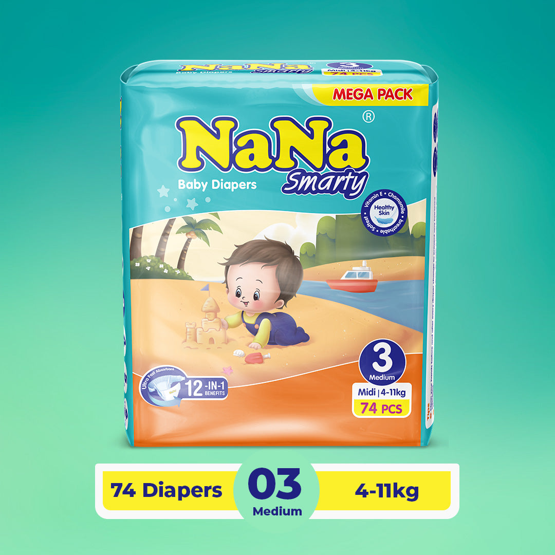 Nana Smarty Diapers - M-3 (Midi) Mega Pack 74 Pcs