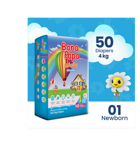 Bona Papa Magic Diapers - NB-1 Below 4kg Economy Pack 50 Pcs