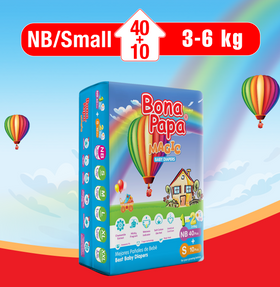 Bona Papa Magic Baby Diapers NB/Small (3–6kg) Economy Pack – 50 Pcs