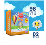 Bona Papa Magic Diapers - S-2 (Mini) 3-6kg Mega Pack 96 Pcs