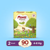 Momse Diapers - S-2 (Mini) 4-8kg Mega Pack 90 Pcs
