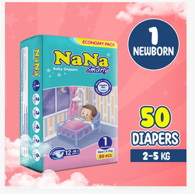 Nana Smarty Diapers - NB-1 Economy Pack 50 Pcs