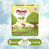 Momse Diapers - S-2 (Mini) 4-8kg Mega Pack 90 Pcs