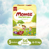 Momse Diapers - M-3 (Midi) 6-11kg Jumbo Pack 56 Pcs