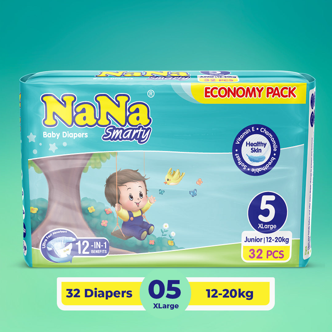 Nana Smarty Diapers - XL-5 (Junior) Economy Pack 32 Pcs