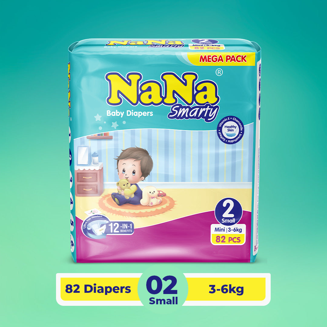 Nana Smarty Diapers - S-2 (Mini) Mega Pack 82 Pcs