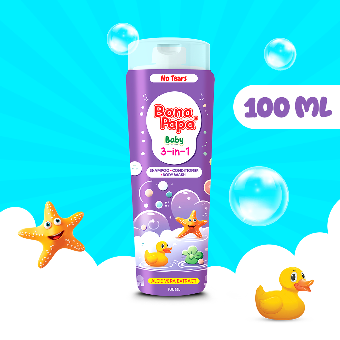 Bona Papa 3-in-1 Baby Shampoo, Conditioner & Body Wash 100ml