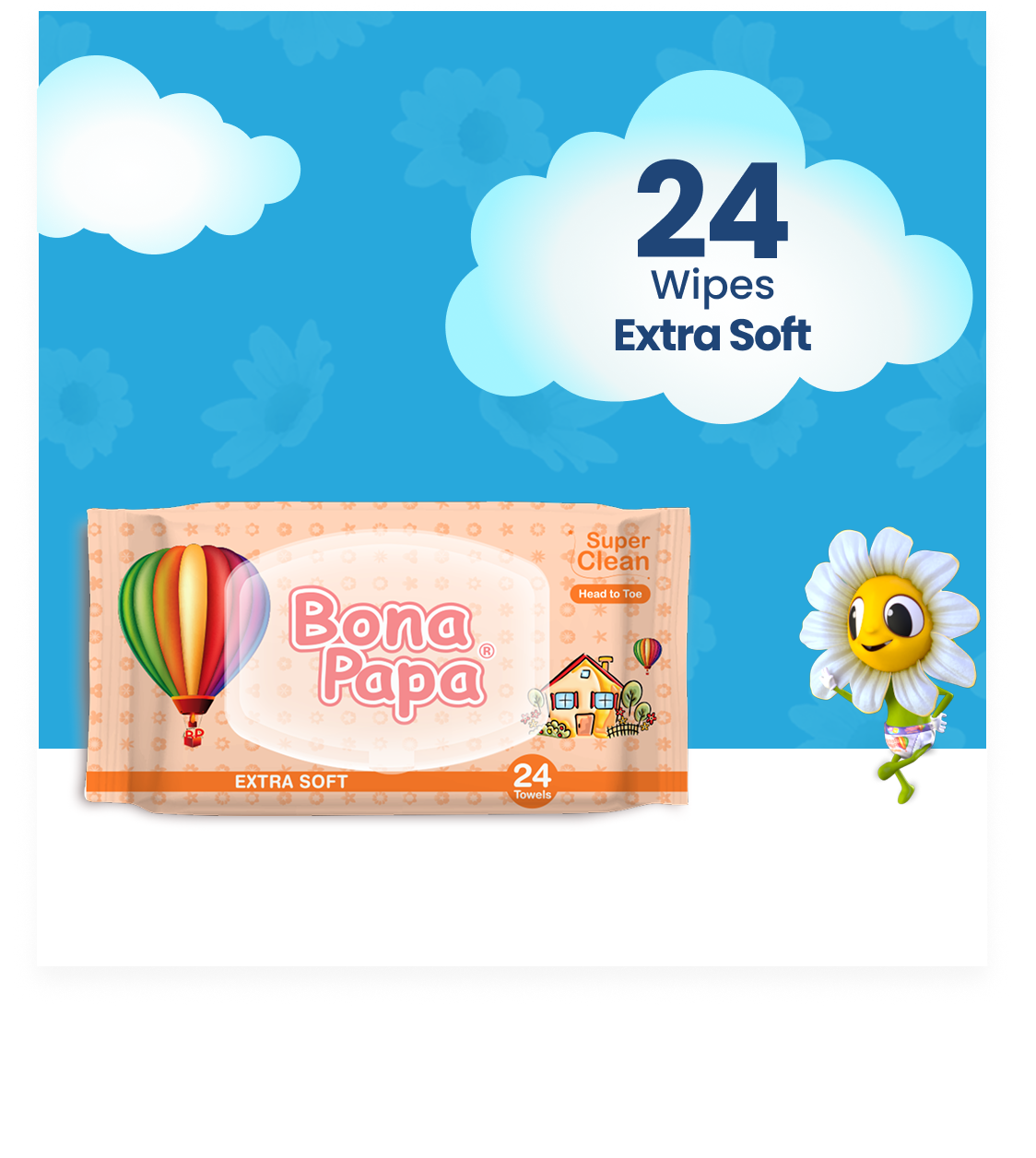 Bona Papa Magic Wipes - Extra Soft Towels 24 Pcs
