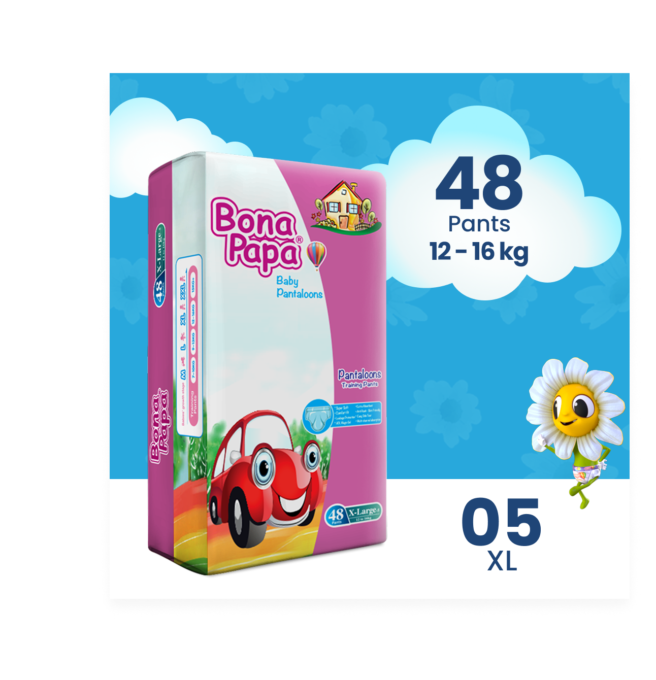 Bona Papa Pants - XL-5 (Junior) 12-16kg Jumbo Pack 48 Pcs