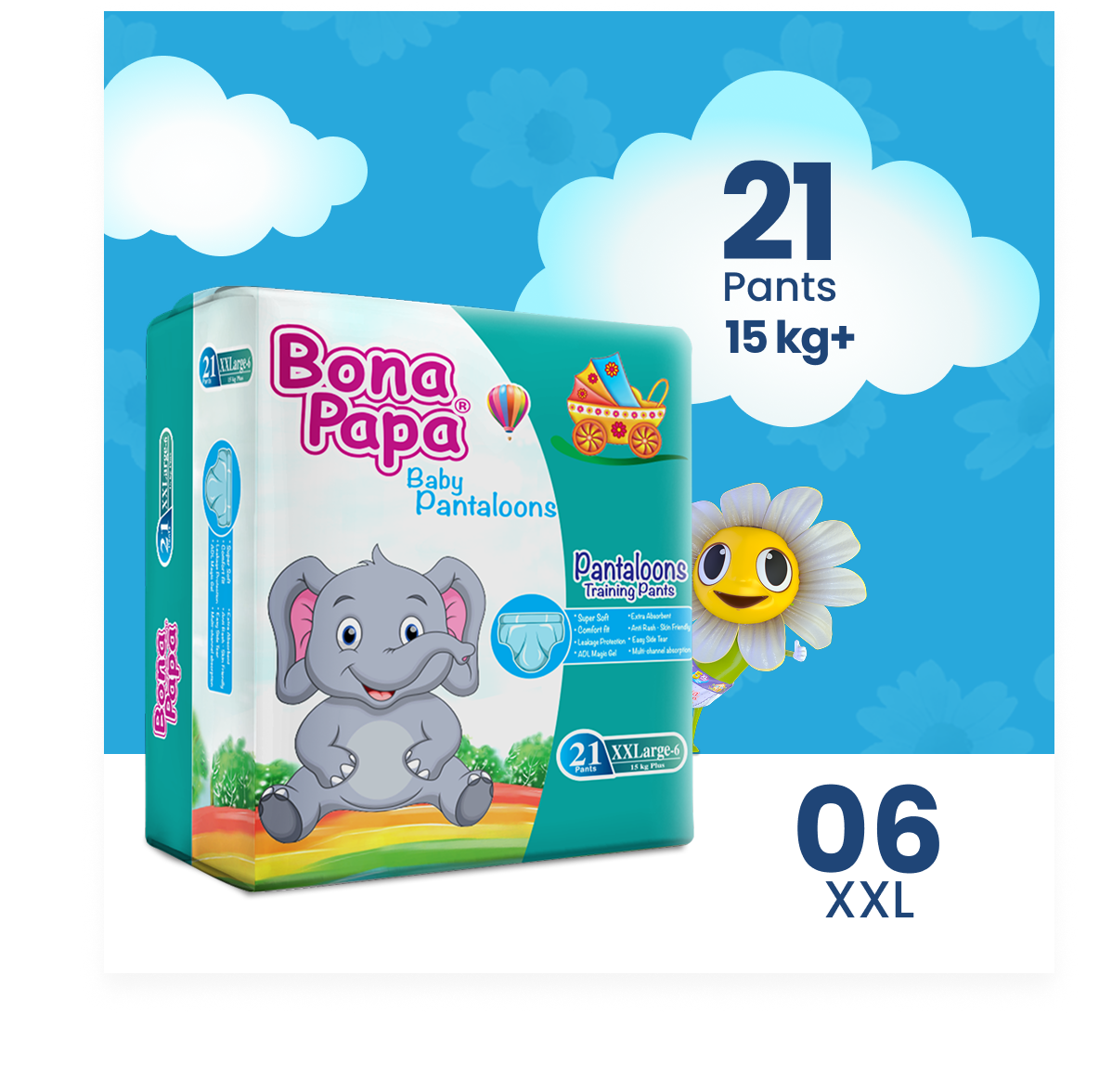 Bona Papa Pants - XXL-6 15kg plus Economy Pack 21 Pcs