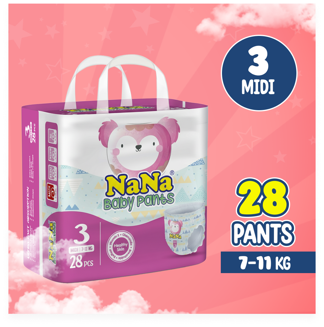 Nana Baby Pants - M-3 (Midi) 28 Pcs