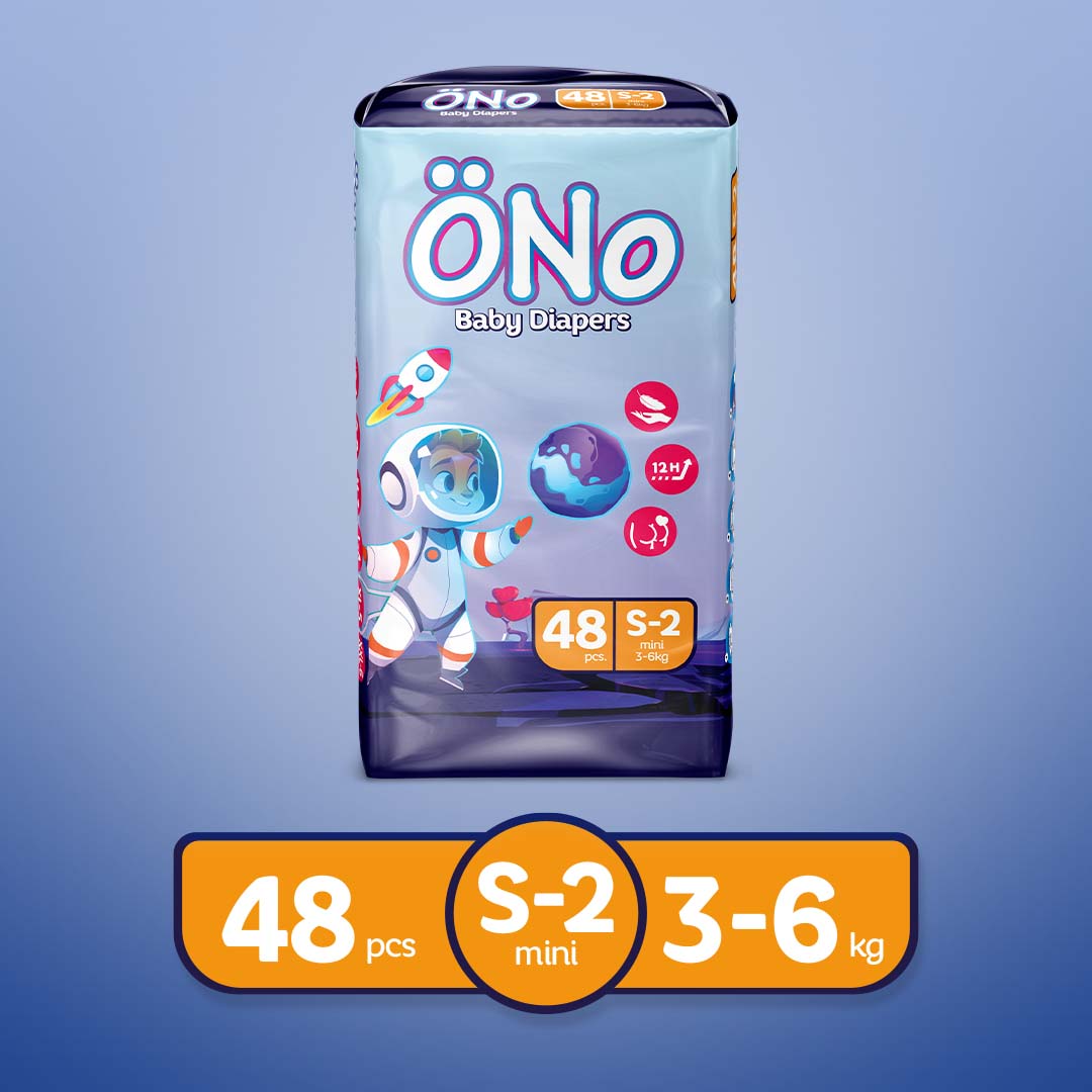 ONo Diapers - S-2 (Mini) 3-6kg Economy Pack 48 Pcs