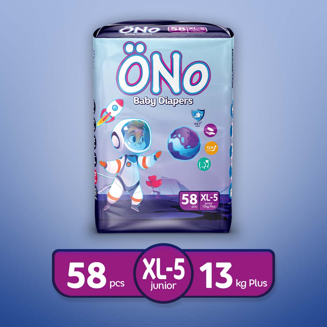 ONo Diapers - XL-5 (Junior) 13kg Plus Jumbo Pack 58 Pcs