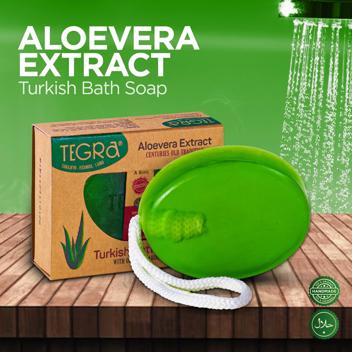 Tegra Aloe Vera Soap with Rope – 90gm