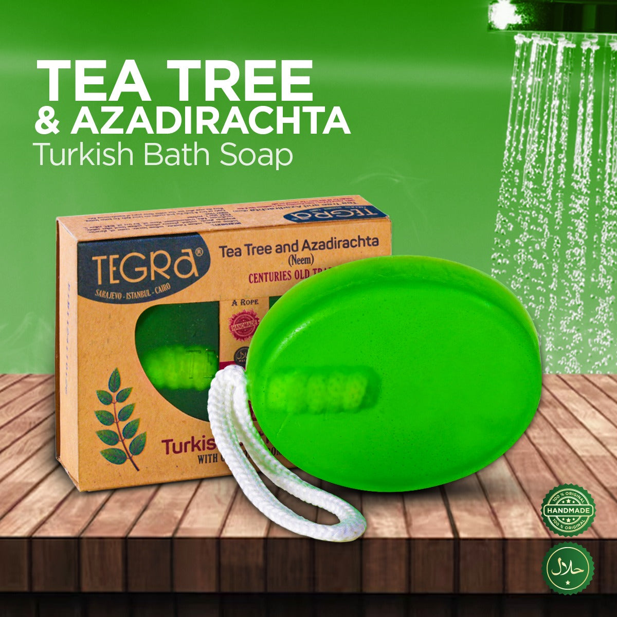 Tegra Tea Tree (Neem) Soap with Rope – 90gm